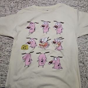 Cartoon Courage THE COWARDLY DOG Graphic T-Shirt 100% Cotton